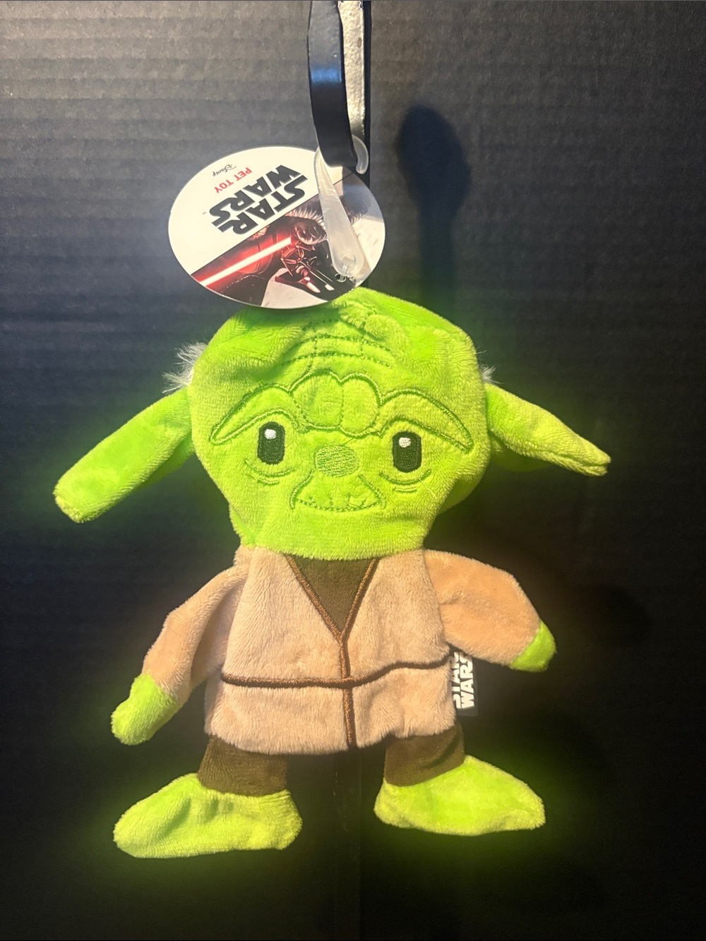 Star Wars Yoda 7 1/2 inch Dog Toy - Bright Green and Tan